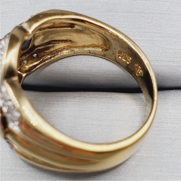 Genuine Oval Blue & Pink Cabochon Sapphire 14k gold / 925 Sterling Silver Ring - Picture 5 of 8